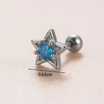 Silver color / 1 Piece Simple Series Star Copper Silver Color Zircon Women's Stud Earrings Picture2